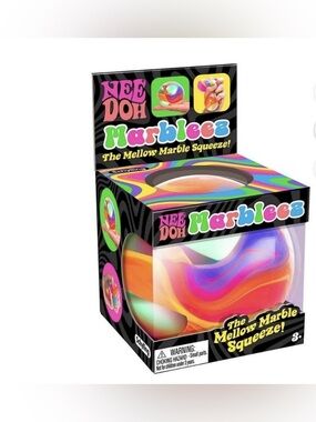 Nee Doh Marbleez Mellow 1 Marble Squeeze - Multicolor squishy toy.